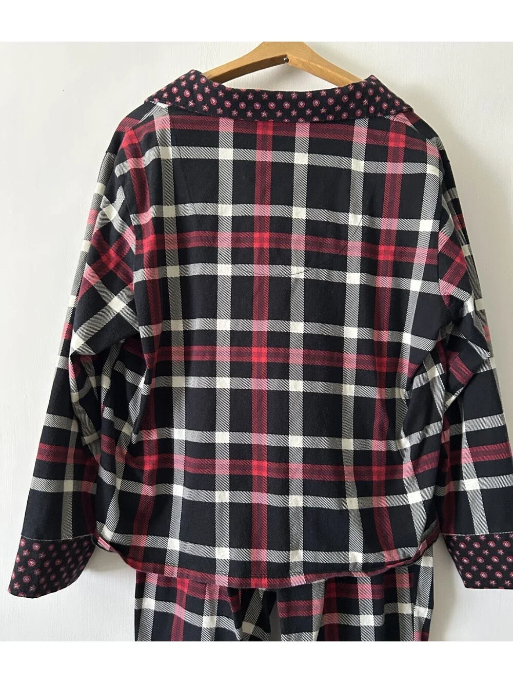 Vera Bradley Pajamas Women XL Black Plaid Button Down Sleepwear Set Loungewear